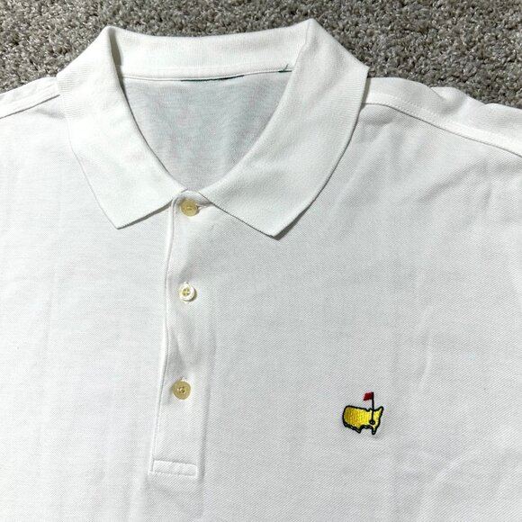 Masters Golf Polo Shirt White Embroidered Logo Mens Size XL Short Sleeve - Picture 3 of 7